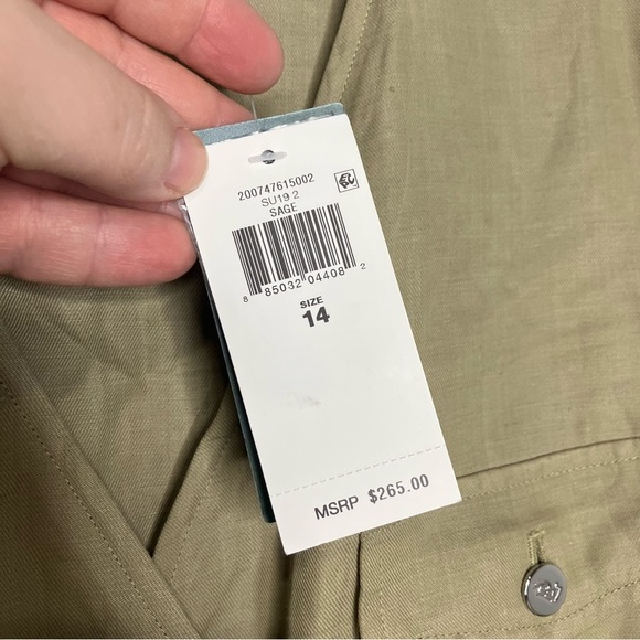 Lauren Ralph Lauren linen blend jumpsuit waist tie Sage green size 14 new - Picture 8 of 13